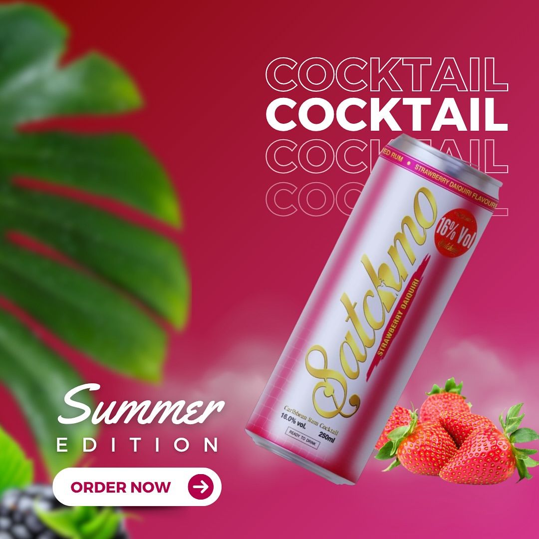 Satchmo Strawberry Daiquiri Rum Cocktail, 12% ABV, 4 x 250ml Cans