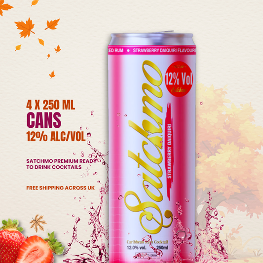 Satchmo Strawberry Daiquiri Rum Cocktail, 12% ABV, 4 x 250ml Cans