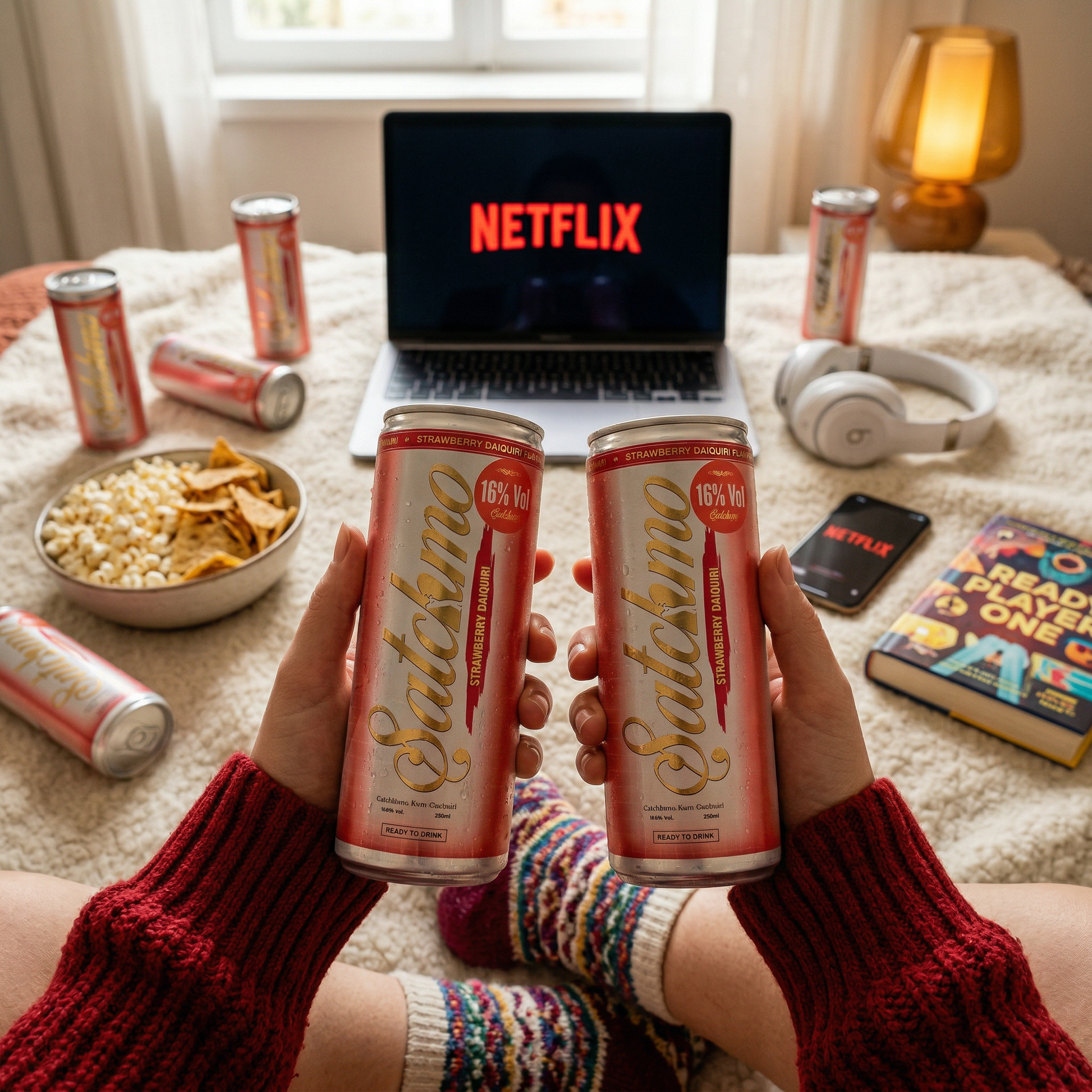 Satchmo Strawberry Daiquiri Rum Cocktail, 16% ABV, 4 x 250ml Cans - Rumtops Ltd 